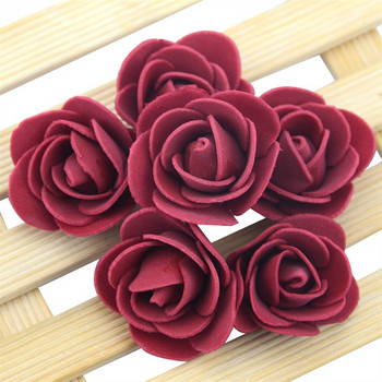 100τμχ 3,0cm Μίνι Τεχνητό Λουλούδι PE Αφρός Τριαντάφυλλο Κεφαλή Χειροποίητη DIY Διακόσμηση Σπίτι Γάμου Αγίου Βαλεντίνου Προμήθειες στεφάνι