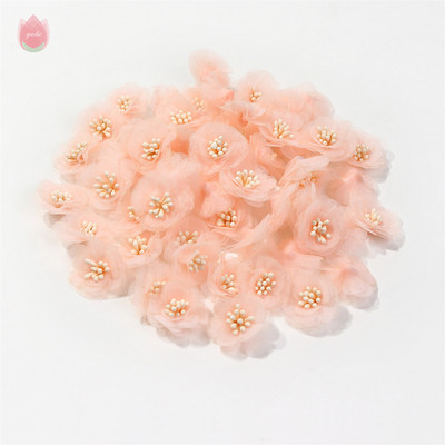 Sifonfonal művirágok, rózsafejek, 2,5 cm-es hamis virágok otthoni dekorációhoz, esküvői partihoz, esküvői dekorációhoz menyasszonyi kiegészítők