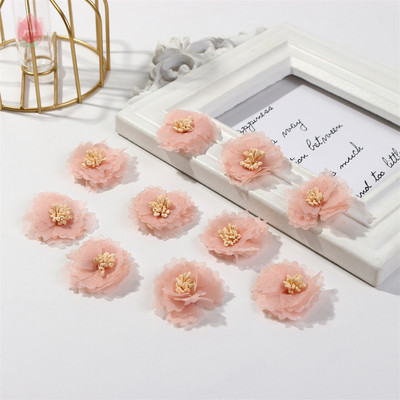 Sifonfonal művirágok, rózsafejek, 2,5 cm-es hamis virágok otthoni dekorációhoz, esküvői partihoz, esküvői dekorációhoz menyasszonyi kiegészítők