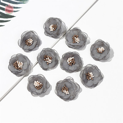 Sifonfonal művirágok, rózsafejek, 2,5 cm-es hamis virágok otthoni dekorációhoz, esküvői partihoz, esküvői dekorációhoz menyasszonyi kiegészítők