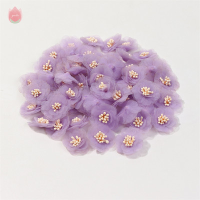 Sifonfonal művirágok, rózsafejek, 2,5 cm-es hamis virágok otthoni dekorációhoz, esküvői partihoz, esküvői dekorációhoz menyasszonyi kiegészítők