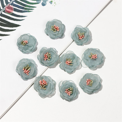 Sifonfonal művirágok, rózsafejek, 2,5 cm-es hamis virágok otthoni dekorációhoz, esküvői partihoz, esküvői dekorációhoz menyasszonyi kiegészítők