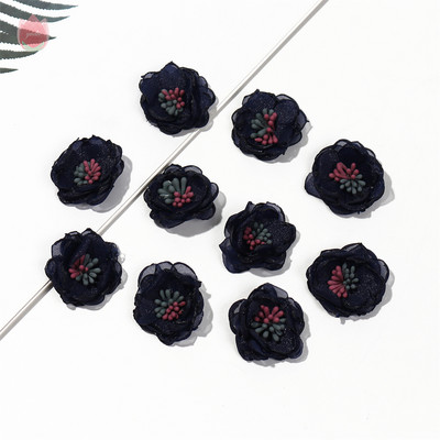 Sifonfonal művirágok, rózsafejek, 2,5 cm-es hamis virágok otthoni dekorációhoz, esküvői partihoz, esküvői dekorációhoz menyasszonyi kiegészítők