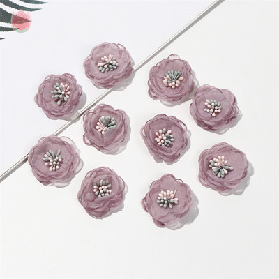 Sifonfonal művirágok, rózsafejek, 2,5 cm-es hamis virágok otthoni dekorációhoz, esküvői partihoz, esküvői dekorációhoz menyasszonyi kiegészítők