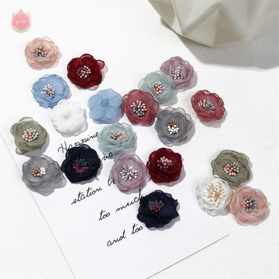 Sifonfonal művirágok, rózsafejek, 2,5 cm-es hamis virágok otthoni dekorációhoz, esküvői partihoz, esküvői dekorációhoz menyasszonyi kiegészítők