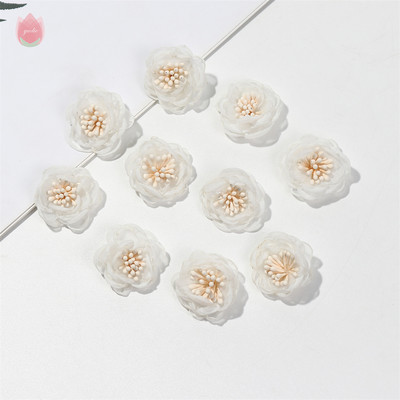 Sifonfonal művirágok, rózsafejek, 2,5 cm-es hamis virágok otthoni dekorációhoz, esküvői partihoz, esküvői dekorációhoz menyasszonyi kiegészítők