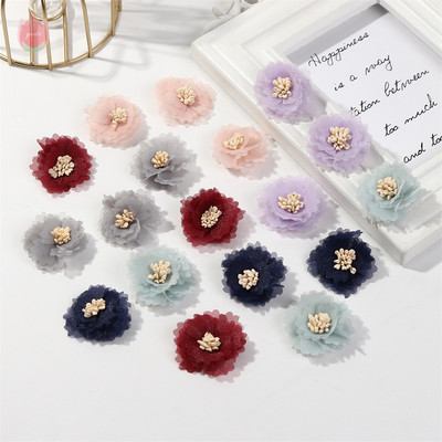 Sifonfonal művirágok, rózsafejek, 2,5 cm-es hamis virágok otthoni dekorációhoz, esküvői partihoz, esküvői dekorációhoz menyasszonyi kiegészítők