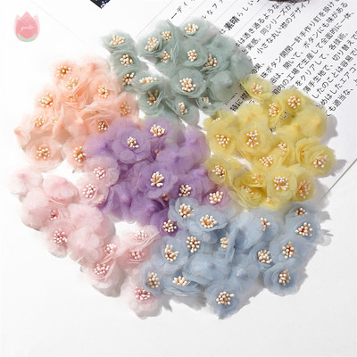 Sifonfonal művirágok, rózsafejek, 2,5 cm-es hamis virágok otthoni dekorációhoz, esküvői partihoz, esküvői dekorációhoz menyasszonyi kiegészítők