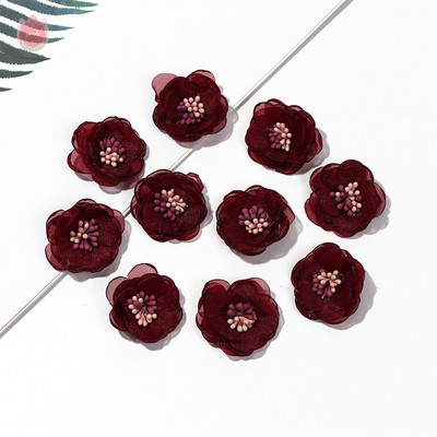 Sifonfonal művirágok, rózsafejek, 2,5 cm-es hamis virágok otthoni dekorációhoz, esküvői partihoz, esküvői dekorációhoz menyasszonyi kiegészítők