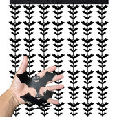 1gb Helovīna ballīšu rotājumi Melni sikspārņu aizkari Foto kabīnes rekvizīti Sikspārņi Helovīna dzimšanas dienas fons bērniem pieaugušajiem