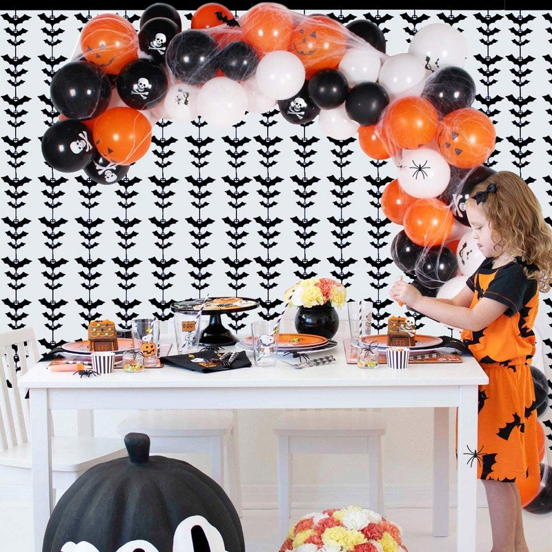 1gb Helovīna ballīšu rotājumi Melni sikspārņu aizkari Foto kabīnes rekvizīti Sikspārņi Helovīna dzimšanas dienas fons bērniem pieaugušajiem