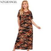 Liela izmēra 2021. gada vasaras apdrukāta ballīšu kleita sievietēm Eleganta V veida kakla izgriezuma kleita ar īsām piedurknēm Sieviešu ikdienas, brīva A līnijas kleita Vestido