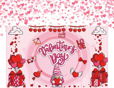 Pozadina za Valentinovo, izvrsna tkanina za pozadinu za Valentinovo, transparent za uređenje atmosfere za godišnjicu na otvorenom, u zatvorenom prostoru