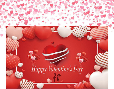 Pozadina za Valentinovo, izvrsna tkanina za pozadinu za Valentinovo, transparent za uređenje atmosfere za godišnjicu na otvorenom, u zatvorenom prostoru