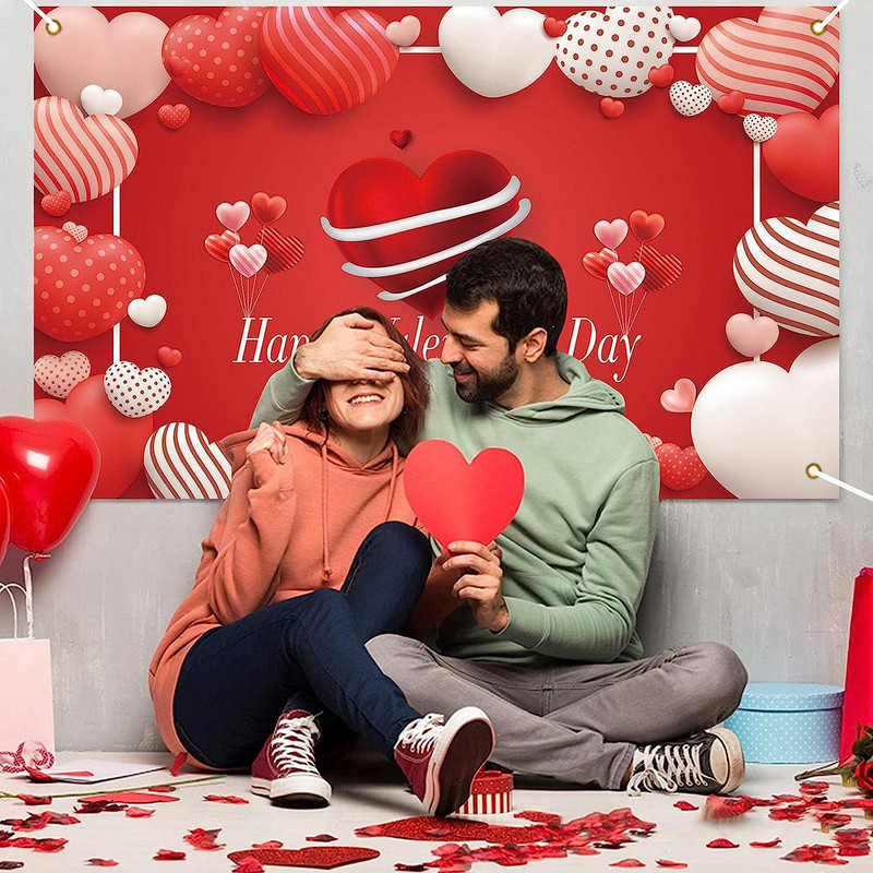 Valentino dienos fonas, išskirtinis Valentino dienos fono audinys, atmosferos išdėstymo reklamjuostė, skirta lauko jubiliejui