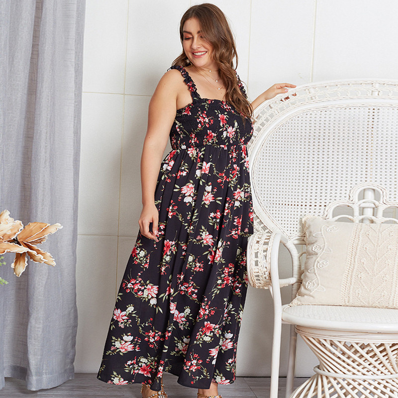 Rochie lungă de vară pentru femei 2021, rochie maxi cu bretele spaghetti sexy, cu gât pătrat, ocazional, rochii de plajă pentru femei, rochii de mărime mare