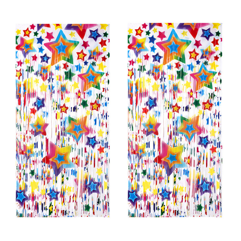 2m 2.5m 3m stea colorată folie tinsel perdea baby shower fundal pentru petrecere Ramadan ziua de naștere decorațiuni de nuntă consumabile pentru petreceri