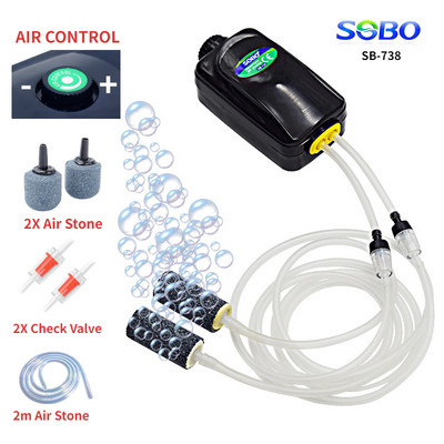 Αντλία αέρα ενυδρείου Fish Tank Mini Compressor Μονή Διπλή Έξοδος με Σωλήνα Βαλβίδας Ελέγχου Αξεσουάρ Aquatic 220V 3W 5W