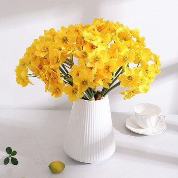 DIA 14cm Pastoral Style Bouquet Narcissus Fake λουλούδια Τεχνητά λουλούδια Διακόσμηση σαλονιού Επιτραπέζια λουλούδια Διακόσμηση εσωτερικού χώρου