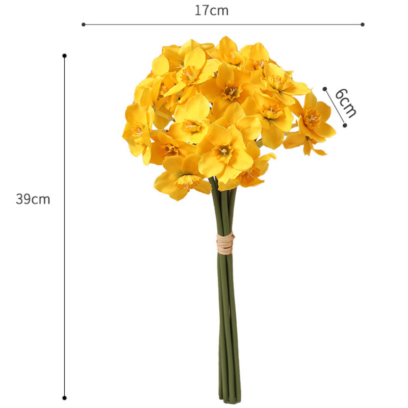 DIA 14CM Pastorāls stils Narcises pušķis Viltus ziedi Mākslīgie ziedi Dzīvojamās istabas apdare Galda ziedi Iekštelpu apdare