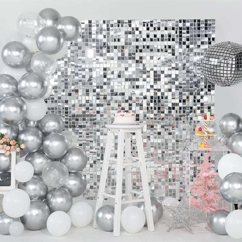 Új háttérparti csillogó függöny Photo Zone születésnapi dekoráció esküvői dekoráció karácsonyi talmi csillogó fólia háttérfüggöny