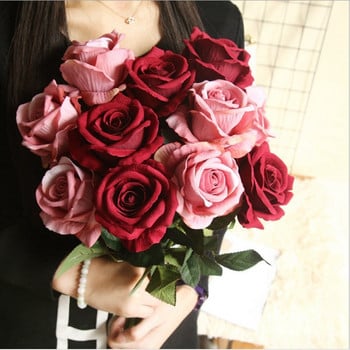 5 τμχ Μπουκέτο με τεχνητά λουλούδια Όμορφα μεταξωτά τριαντάφυλλα Διακόσμηση τραπεζιού σπιτιού για το σπίτι Τακτοποιήστε ψεύτικα φυτά Δώρο για την ημέρα του Αγίου Βαλεντίνου
