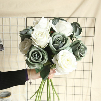 5 τμχ Μπουκέτο με τεχνητά λουλούδια Όμορφα μεταξωτά τριαντάφυλλα Διακόσμηση τραπεζιού σπιτιού για το σπίτι Τακτοποιήστε ψεύτικα φυτά Δώρο για την ημέρα του Αγίου Βαλεντίνου