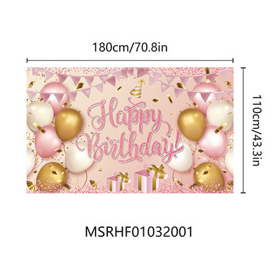 180x110 cm-es rózsa arany léggömb születésnapi szalaghirdetés fotó kellékek Boldog királynő hercegnő születésnapi parti dekorációja háttér képernyő szalaghirdetés