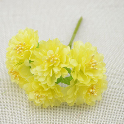 6 vnt Dirbtinės gėlės Šilko kuokelių pumpurų puokštė namų sodui Vestuvių automobiliui Korsažas Dekoracija Amatai Augalai Kalėdų girlianda