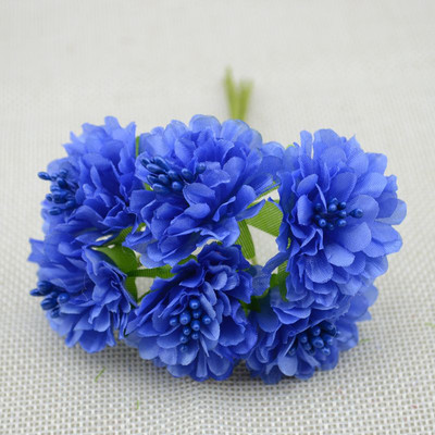 6 vnt Dirbtinės gėlės Šilko kuokelių pumpurų puokštė namų sodui Vestuvių automobiliui Korsažas Dekoracija Amatai Augalai Kalėdų girlianda