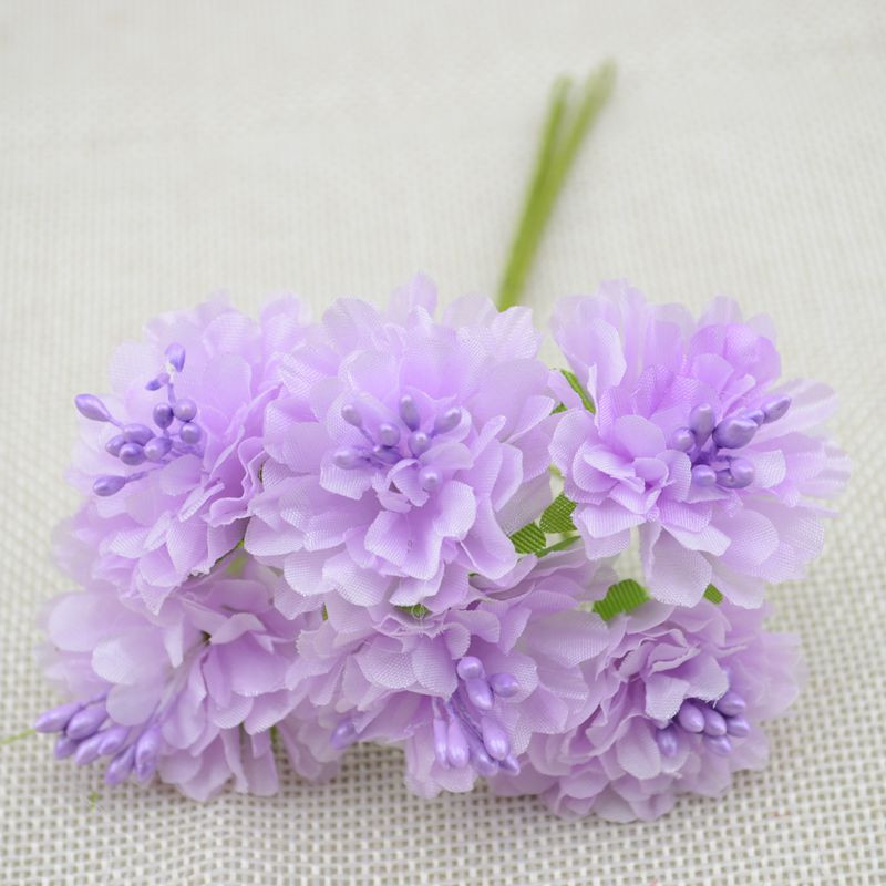 6 vnt Dirbtinės gėlės Šilko kuokelių pumpurų puokštė namų sodui Vestuvių automobiliui Korsažas Dekoracija Amatai Augalai Kalėdų girlianda