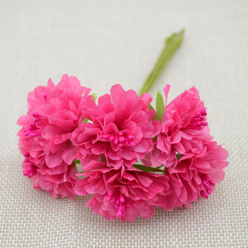 6 vnt Dirbtinės gėlės Šilko kuokelių pumpurų puokštė namų sodui Vestuvių automobiliui Korsažas Dekoracija Amatai Augalai Kalėdų girlianda