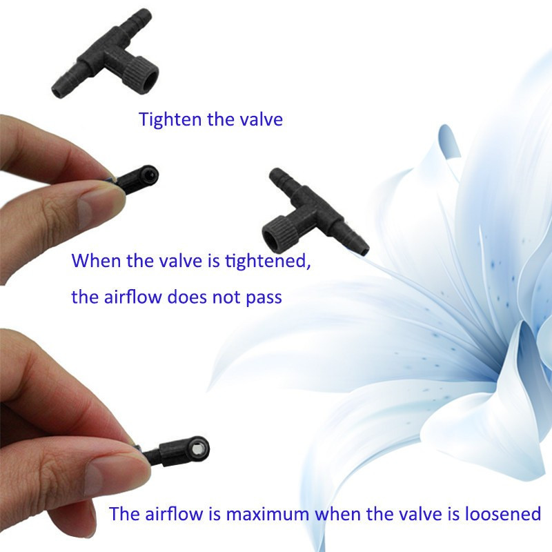 5gab Zivju tvertnes gaisa līnijas plūsmas kontroles regulatora plūsmas vārsta akvārijs 4 mm gaisa līnijas caurulēm, regulējama savienotāja slēdža krāns