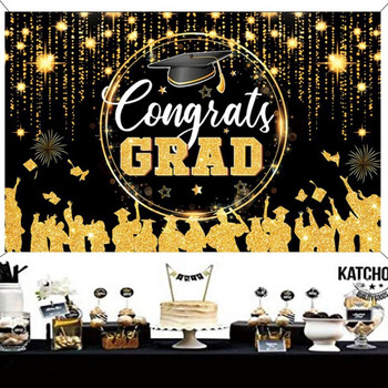 Μαύρος χρυσός Congratulate Graduation Gifts τσάντα Διακόσμηση πάρτι αποφοίτων Προμήθειες 2023 Επετειακό σκηνικό Grad διακόσμηση