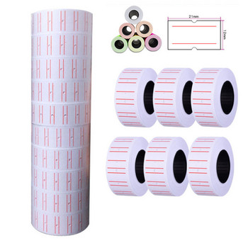 5 ruļļi Cenas etiķete Vienas rindas cenas etiķetes zīme MX-5500 cenas ieroču marķētājs balts 21mmX12mm Piemērots pārtikas precēm