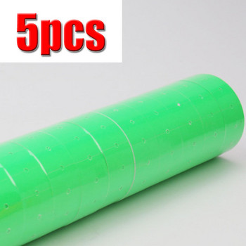5 ruļļi Cenas etiķete Vienas rindas cenas etiķetes zīme MX-5500 cenas ieroču marķētājs balts 21mmX12mm Piemērots pārtikas precēm