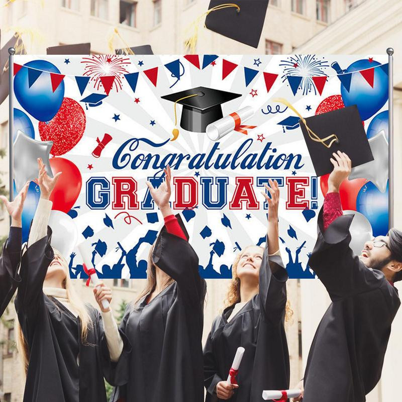 2023. gada klase vidusskolas fons koledžas dārzs, āra pagalms, izturīgs sienas izlaiduma reklāmkarogs ballīšu dekorēšanai