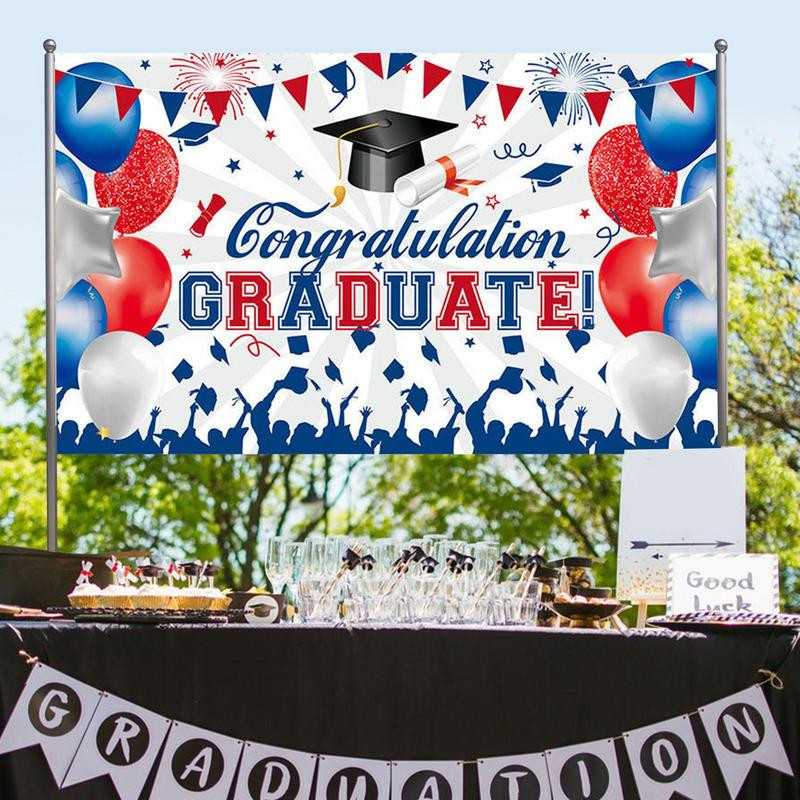 2023. gada klase vidusskolas fons koledžas dārzs, āra pagalms, izturīgs sienas izlaiduma reklāmkarogs ballīšu dekorēšanai