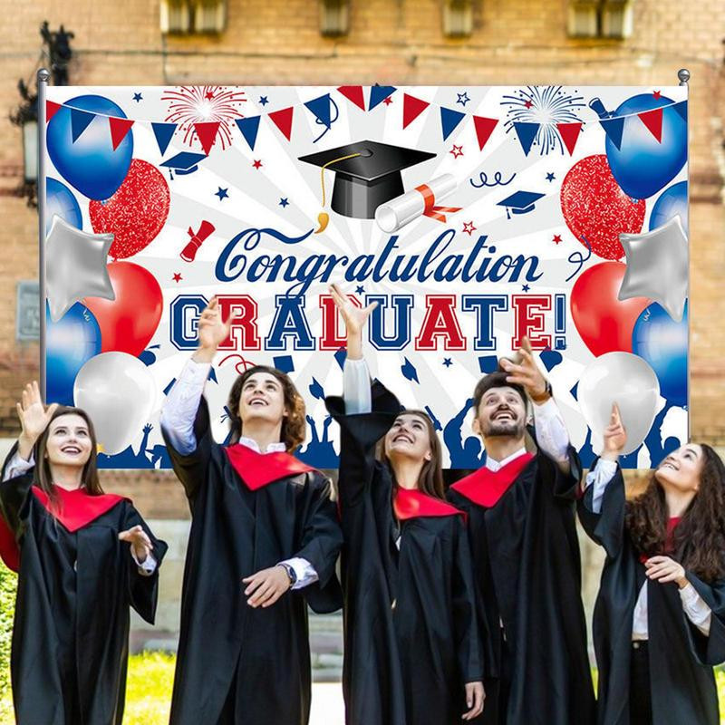 2023. gada klase vidusskolas fons koledžas dārzs, āra pagalms, izturīgs sienas izlaiduma reklāmkarogs ballīšu dekorēšanai