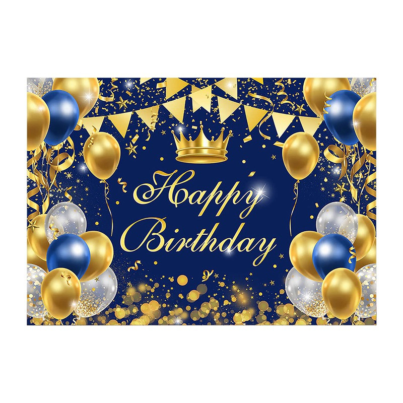 Arany csillogó Boldog születésnapi parti hátterek fotókhoz Fekete Boldog születésnapot Felnőtt témájú buli dekorációs kellékek barkács hátterek