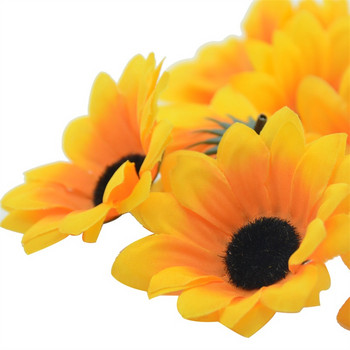 10 бр. 7 см големи копринени слънчогледови изкуствени цветни глави за декорация на сватбени кутии Изработени аксесоари за скрапбукинг фалшиви цветя