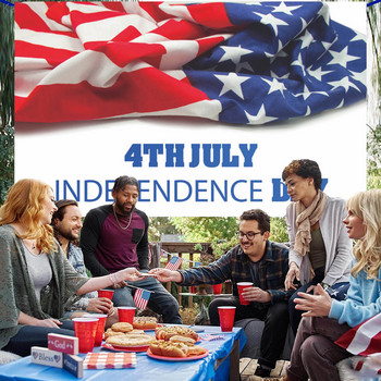Банер за Деня на независимостта Фонова декорация Парти за Деня на независимостта 2023 г. Нов плат за фон за Деня на независимостта на Америка L5