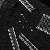 Apģērba standarta etiķešu stiprinājumi Piekares birku ierīces Biezas līmes adatas I-formas vairāku izmēru apģērbu etiķetes šūšanas piederumi