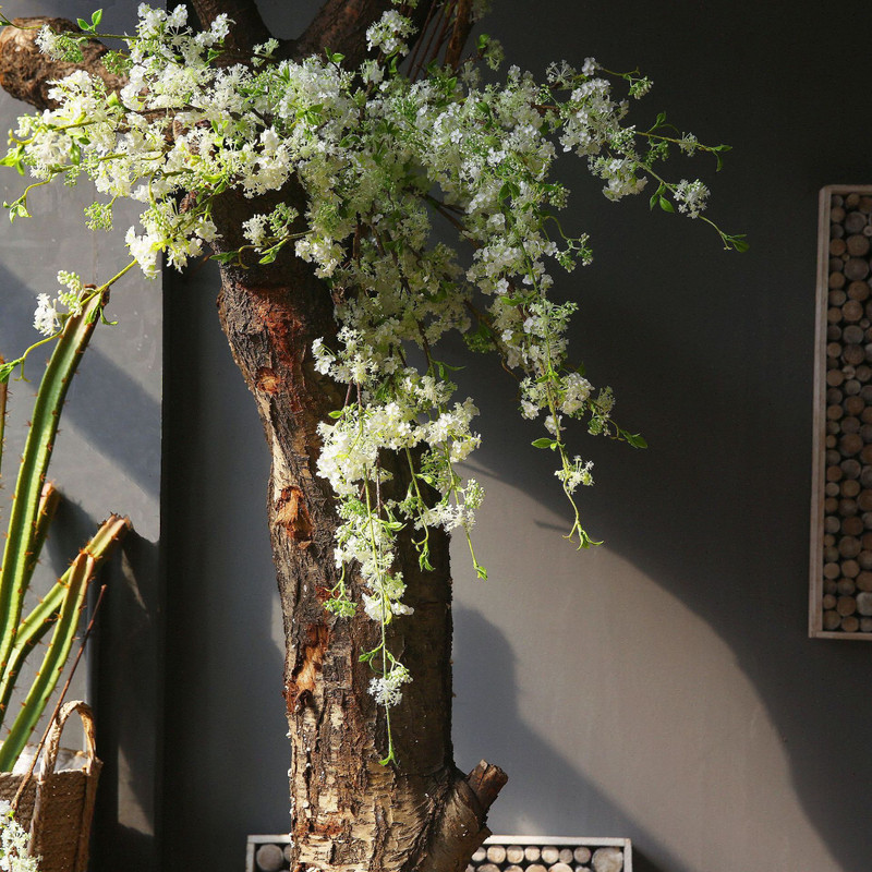 Mākslīgie ziedi 100 cm Sniega vītolu kāzu ziedi, zīda tekstūra, amerikāņu pastorālā stila dzīvojamās istabas dekorēšana, izgatavoti rekvizīti