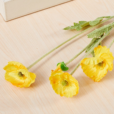 65cm 4 zari Magoņu zieds Xiaoyu Magoņu zīda puķu dārzs Kāzu simulācija Ziedu kāzu mājas dekorēšana Mākslīgais zieds