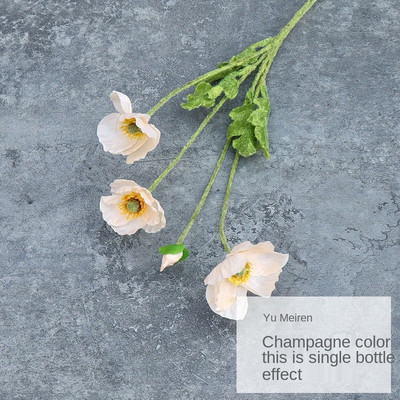 65cm 4 zari Magoņu zieds Xiaoyu Magoņu zīda puķu dārzs Kāzu simulācija Ziedu kāzu mājas dekorēšana Mākslīgais zieds