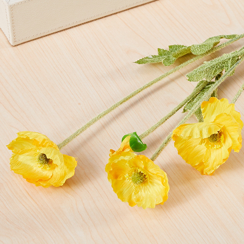 65cm 4 zari Magoņu zieds Xiaoyu Magoņu zīda puķu dārzs Kāzu simulācija Ziedu kāzu mājas dekorēšana Mākslīgais zieds