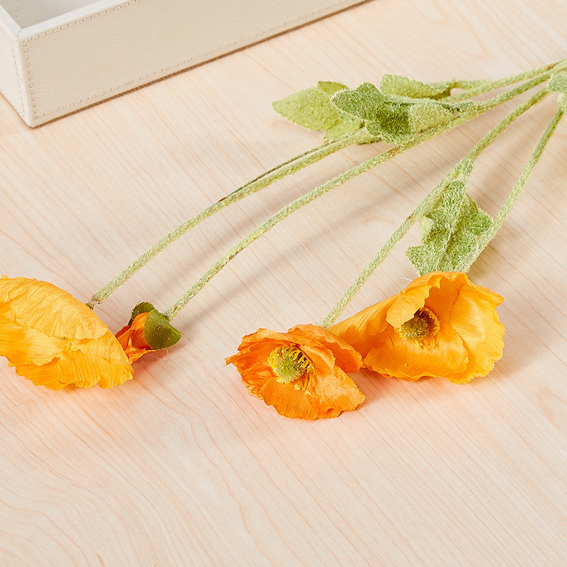 65cm 4 zari Magoņu zieds Xiaoyu Magoņu zīda puķu dārzs Kāzu simulācija Ziedu kāzu mājas dekorēšana Mākslīgais zieds