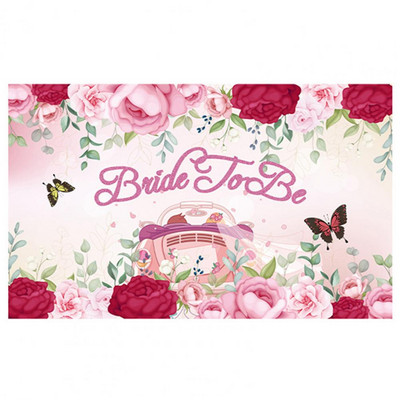 Kāzu reklāmkaroga ziedu apdruka Dekoratīva multfilmu ballītes rekvizīti Kāzu ballītes fona auduma ballītes priekšrocības