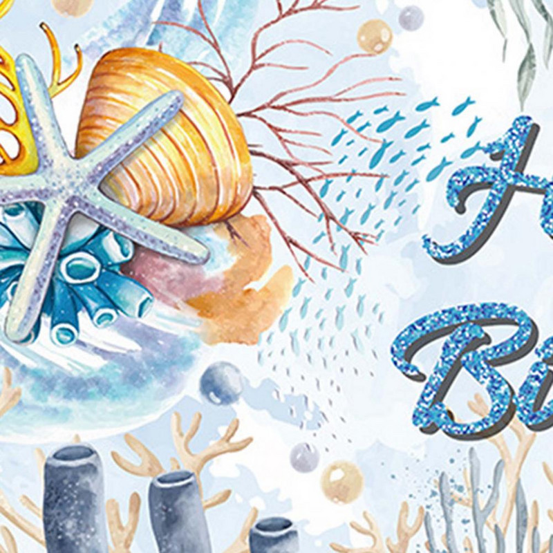 Dekoratīvs fons ar caurumiem, viegli pakarināms, noturīgs pret plīsumiem, augstas krāsu noturības jūras tēmas Daudz laimes dzimšanas dienas vēstules fona kolāža